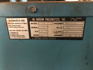 ARROW PNEUMATICS Air Dryer B-225-3 w/ SULLAIR 10B-25 Air Compressor - Used/Works