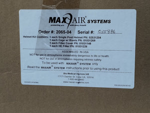 Max Air Systems. Incomplete Kit (Helmet & Battery Charger) - NO BATTERY - OPEN BOX