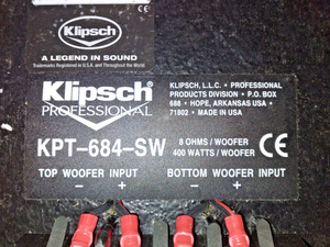 Klipsch Professional KPT-684-SW, Dual 18" Subwoofer