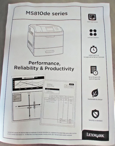 Lexmark MS810de Workgroup Laser Printer, Monochrome, w/ 2nd Paper Drawer