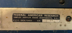 Federal American Research Simplex Doppler Radar - S/N 44 - w/ Case