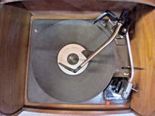 Load image into Gallery viewer, Columbia Records Masterworks Walnut Tambour Cabinet w/ Garrard 3000 Turntable