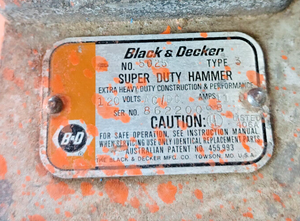Black & Decker Pro 5025 Electric Super Duty Demolition Hammer