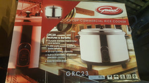 GENERAL COMMERCIAL Rice Cooker/Warmer 23 Cup 6 Quart Capacity Model GRC23