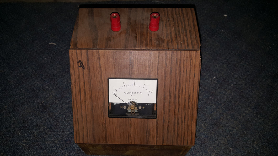 WESTON Model 1924 Amperes DC Amp Meter 0-5 In Wood Box