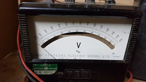Vintage YOKOGAWA Portable Ac Voltmeter Type 2013 w/Case No Glass!!