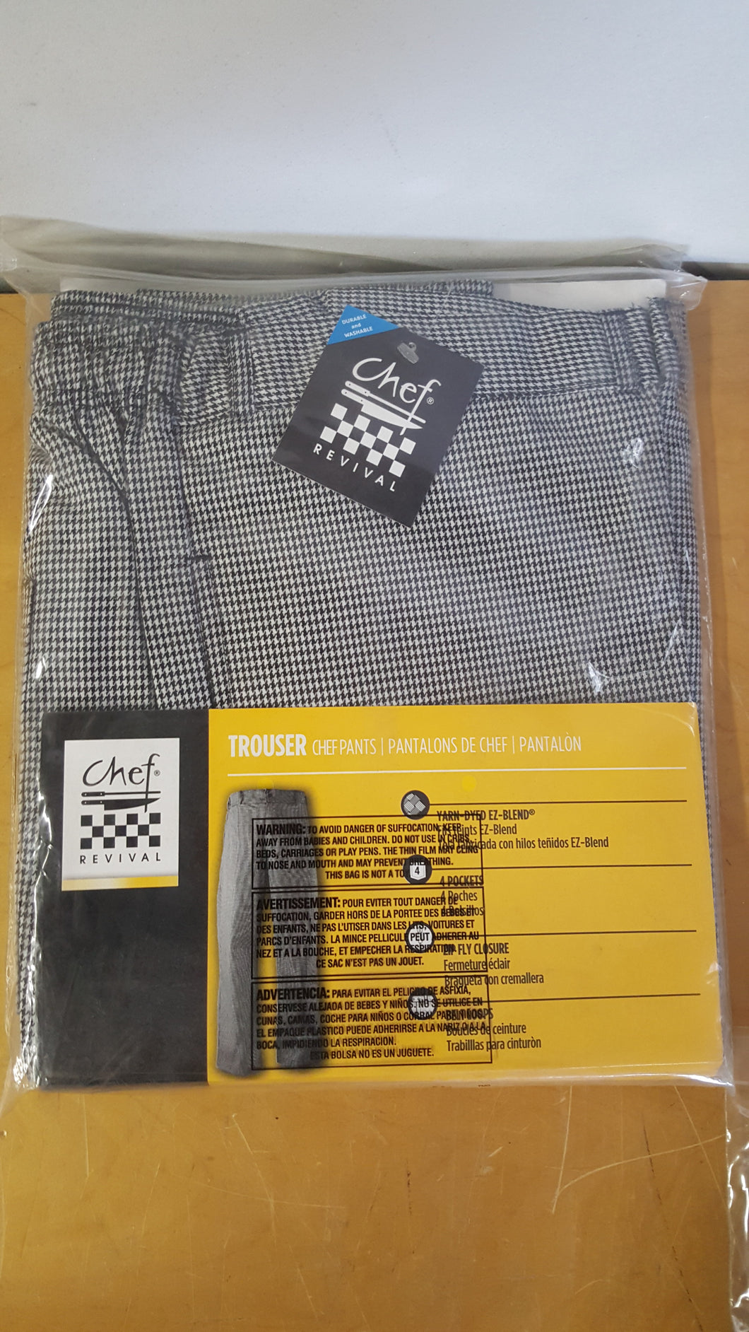 Chef Revival Trouser Chef Pants Size 3X Hounds Tooth P034HT-3X
