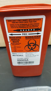 KENDALL & BD Sharps Container Biohazard Needle Disposal 1qt & 2gl -  NEW OPENED BOX