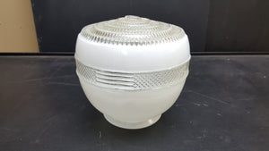 Vintage Mid Century White Bullseye Glass Light Fixture Cover Salvage
