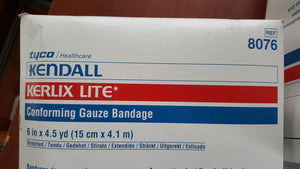 Kendall Kerlix Lite Conforming Gauze Bandage #8076 - 6" X 4.5 YD- Box of 12