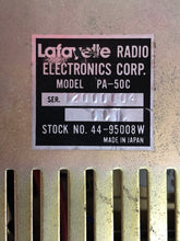 Load image into Gallery viewer, Vintage LAFAYETTE Solid State Radio PA-50C - Good Condition - Used - 2 Styles