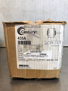 CENTURY Motor 435A - 1/2 HP - 1075 RPM - 460 V - Frame 48 - Thermo Protect - NEW
